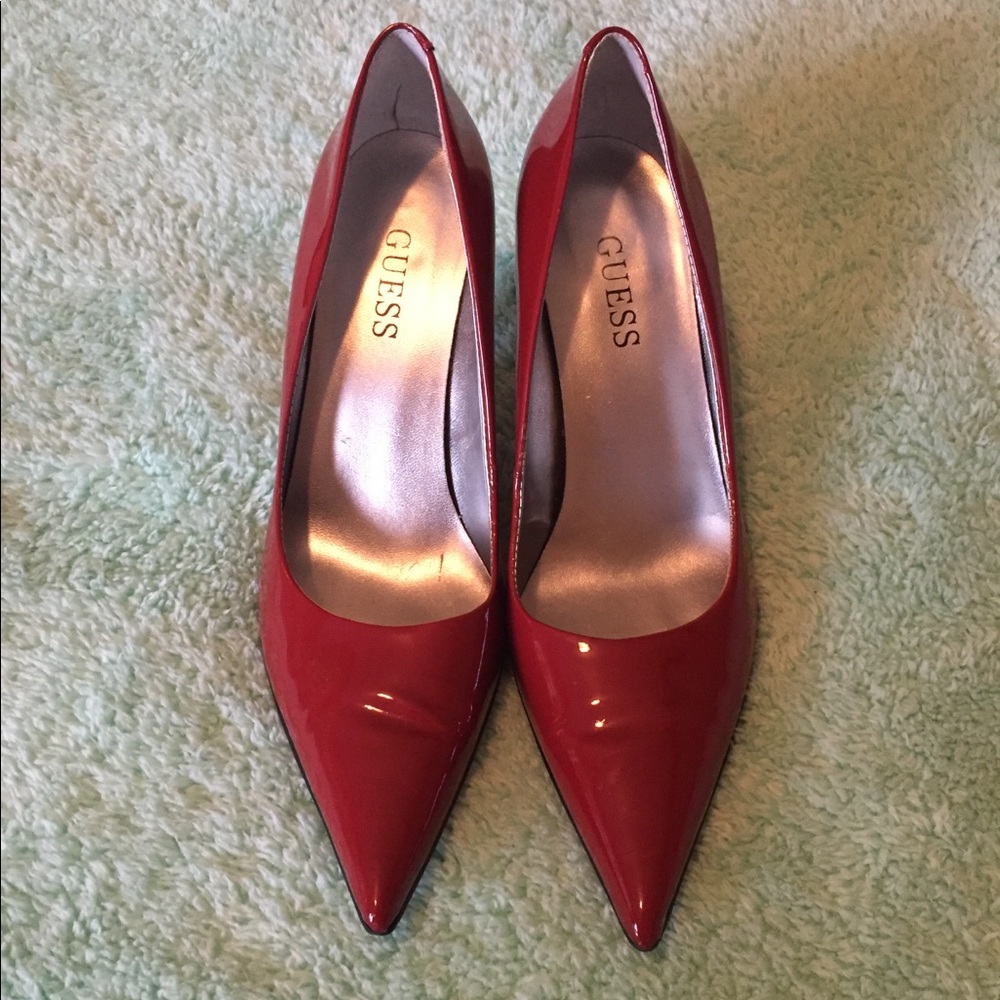 Guess Red Patent Heels